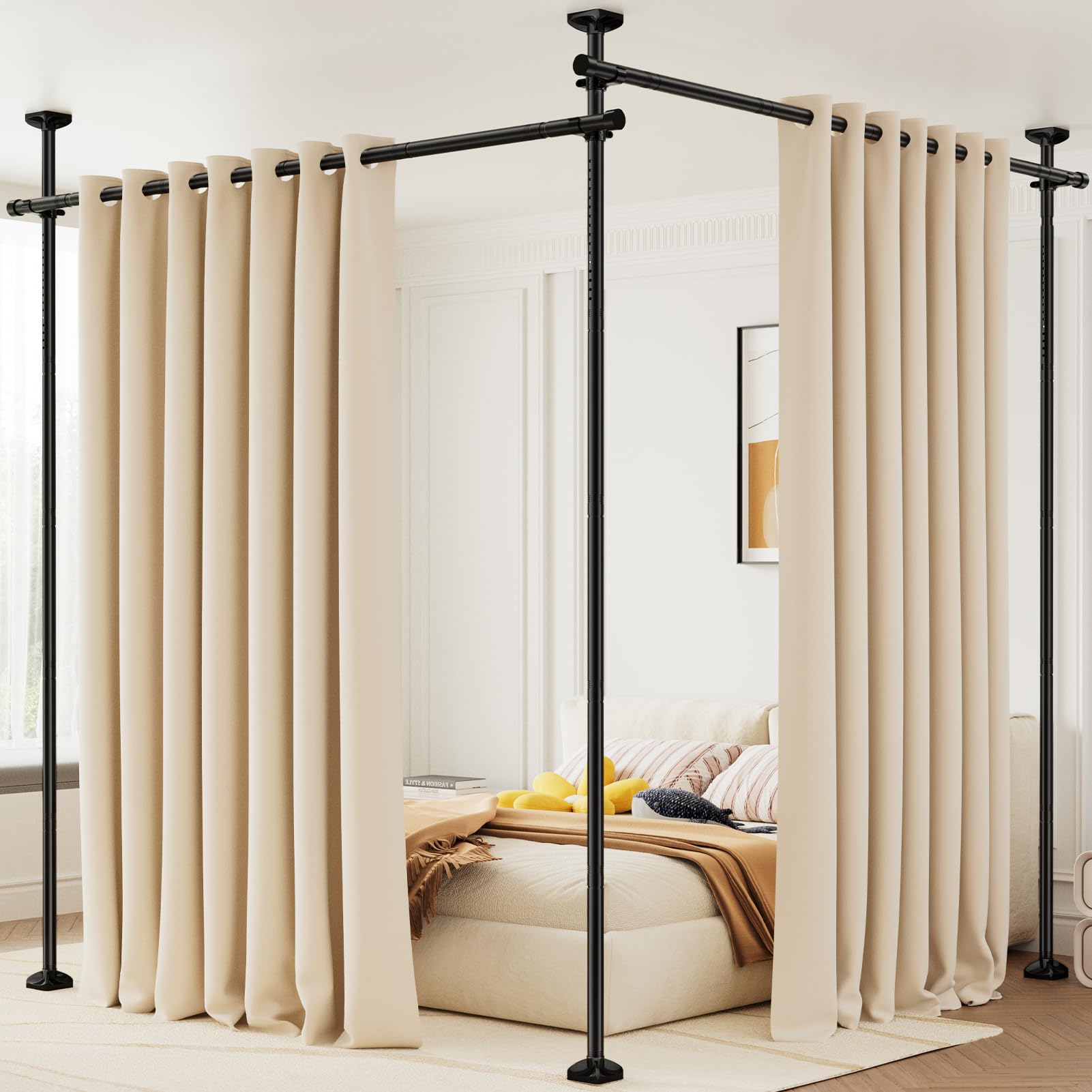 Bonpally room divider assembly in progress for tool-free setup