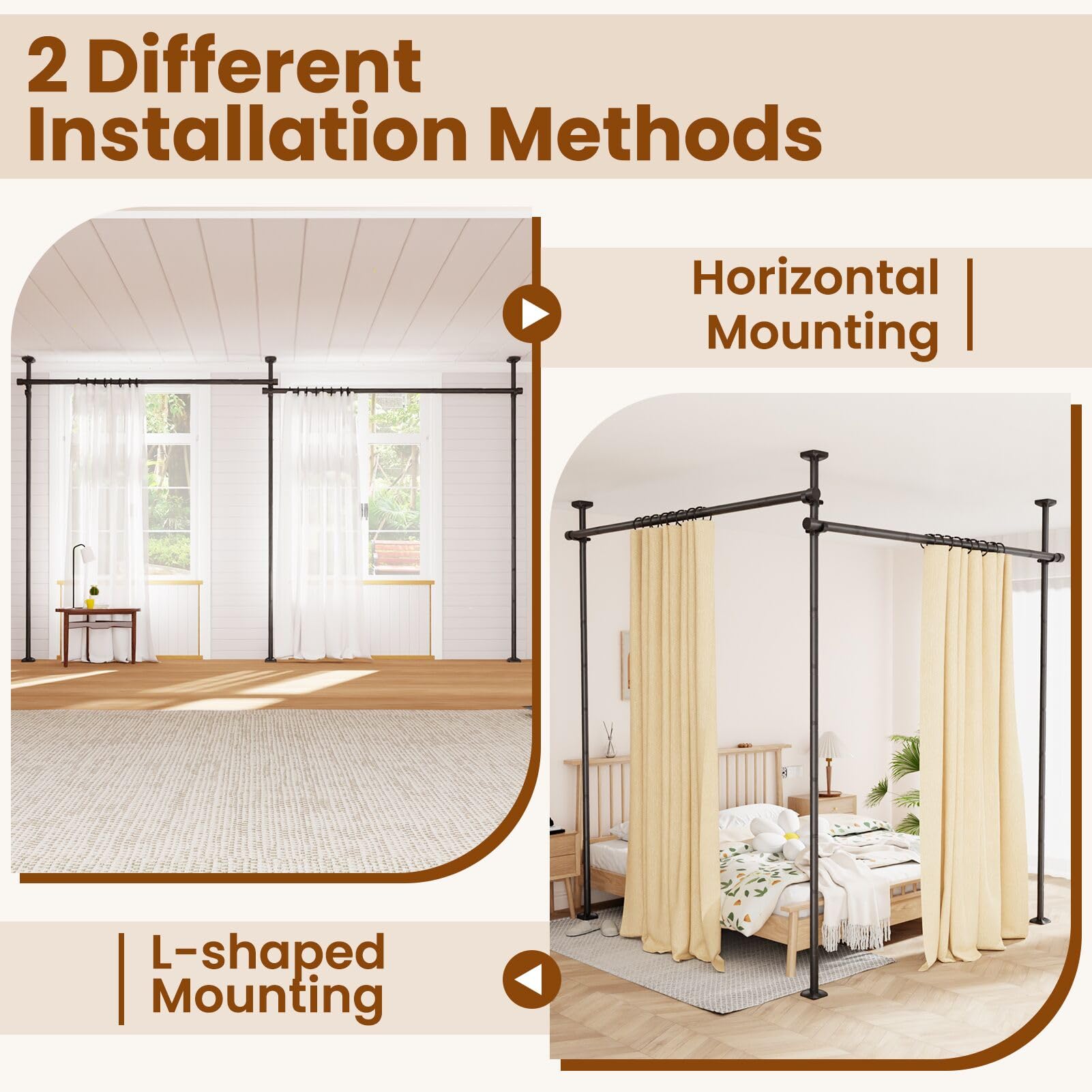 Bonpally horizontal setup for wide spaces and privacy