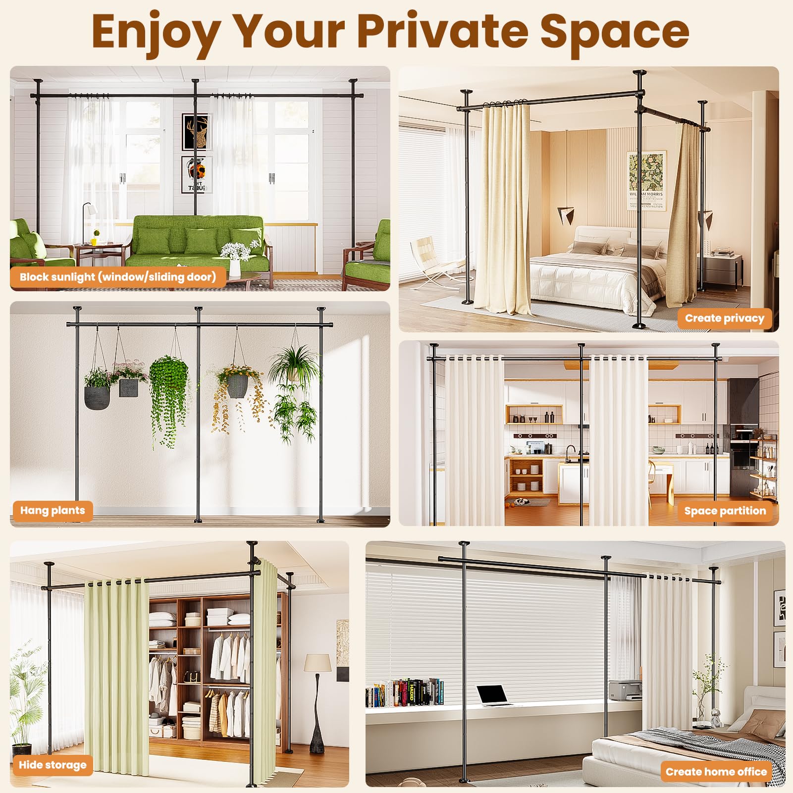 Bonpally L-shape setup fits small corners for privacy