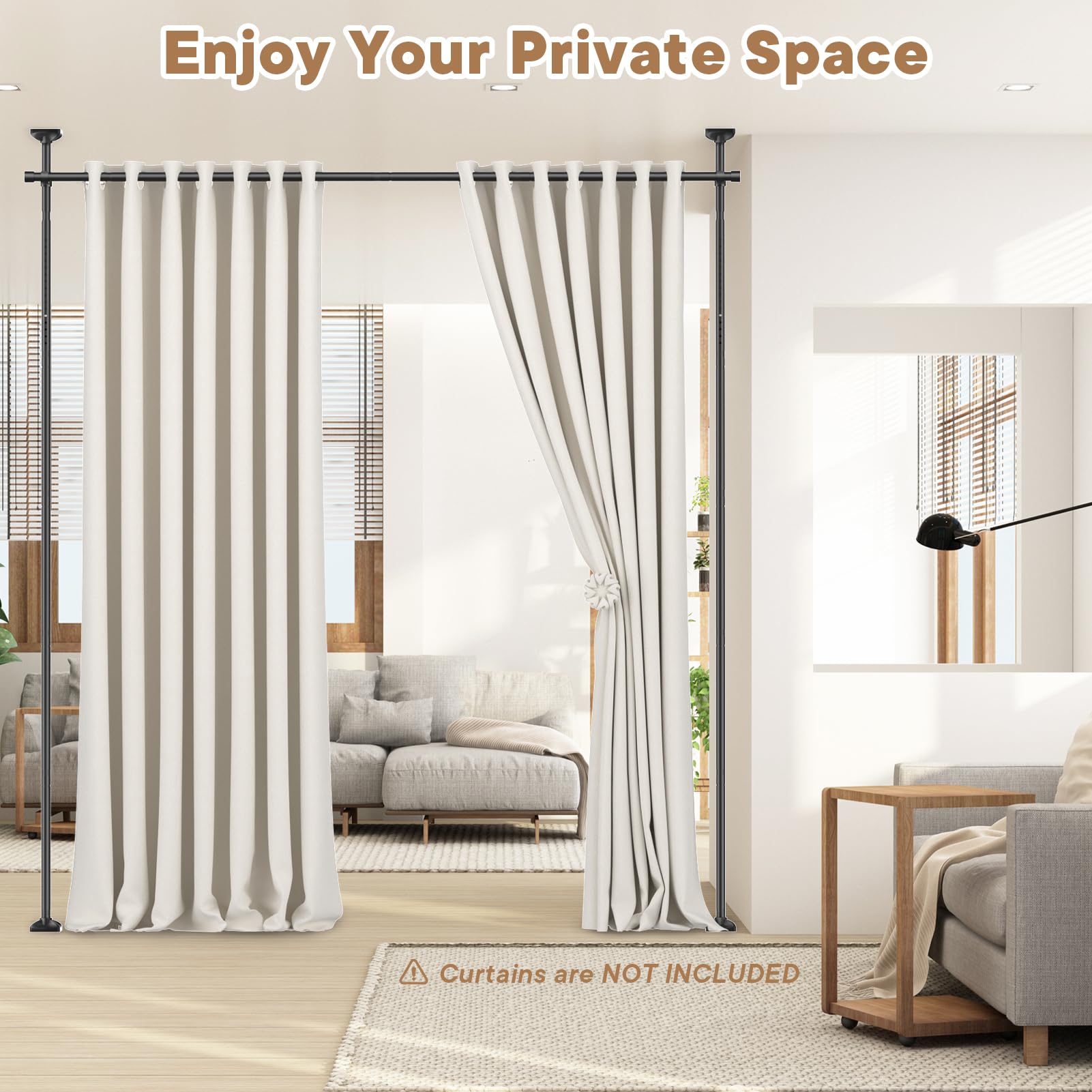 Bonpally Room Divider Rod office setup to create a focused space