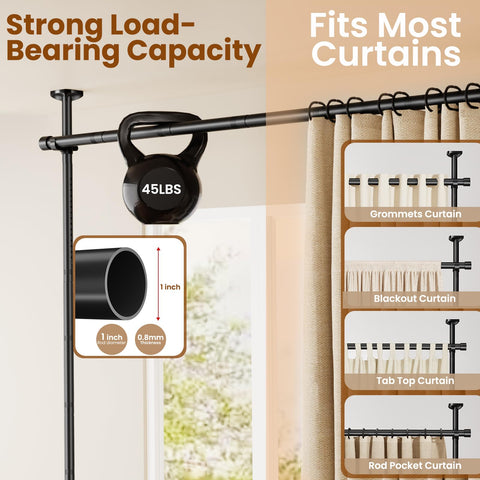 Bonpally room divider supports up to 45 lbs, heavy-duty capacity
