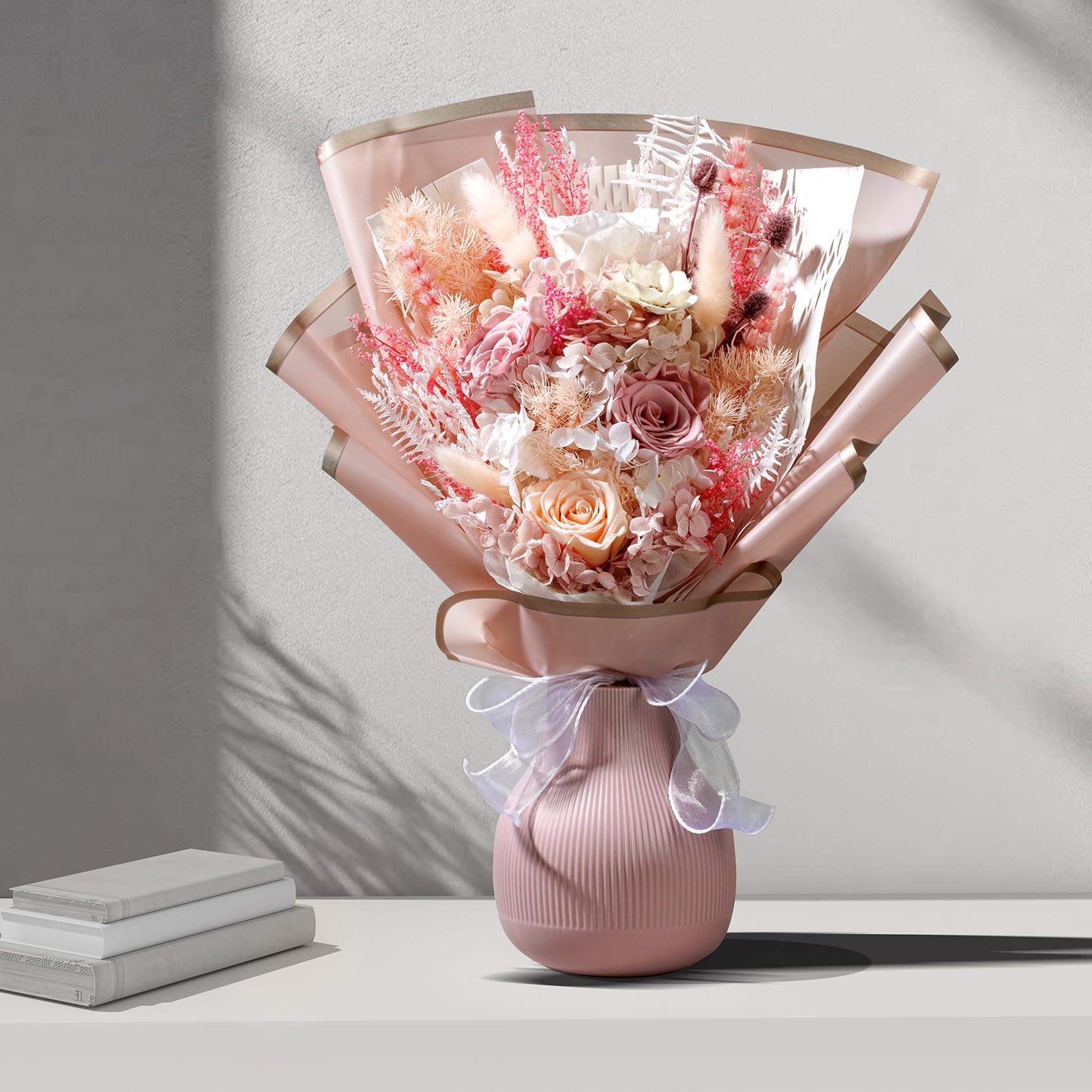 Bonsion preserved flowers wall frame display adds refined decor to any room.