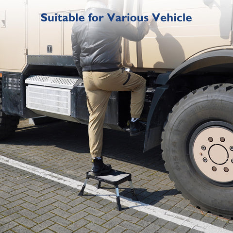 BONTEC portable step stool with handle for travel and quick tasks.
