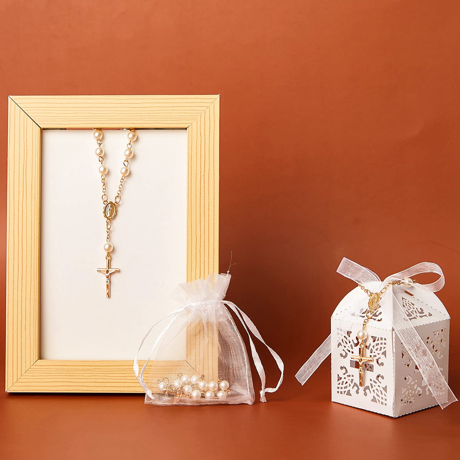 Bonuci compact rosary at 4.5 inches fits gift boxes.