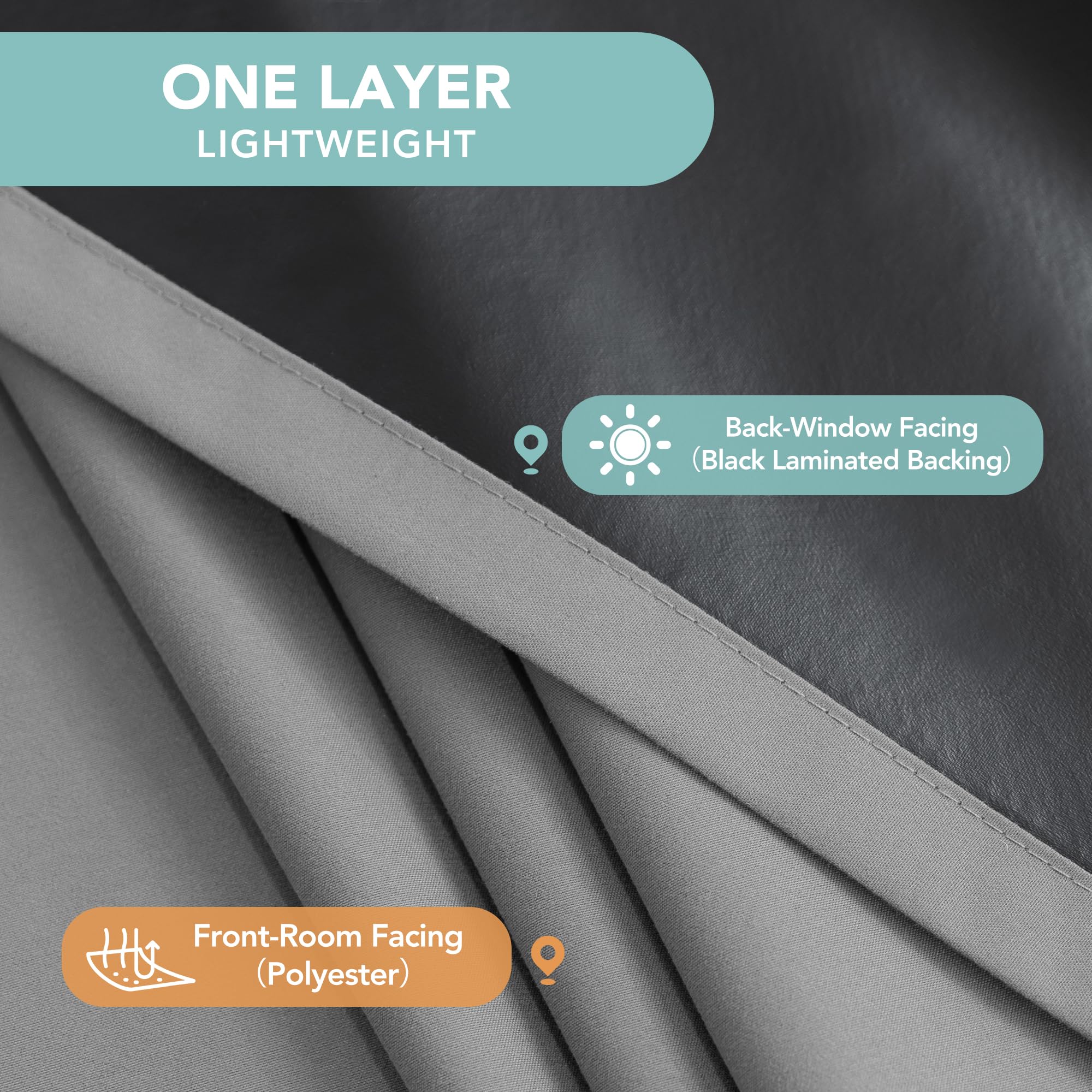 BONZER blackout curtains laminated backing darken spaces for private rooms