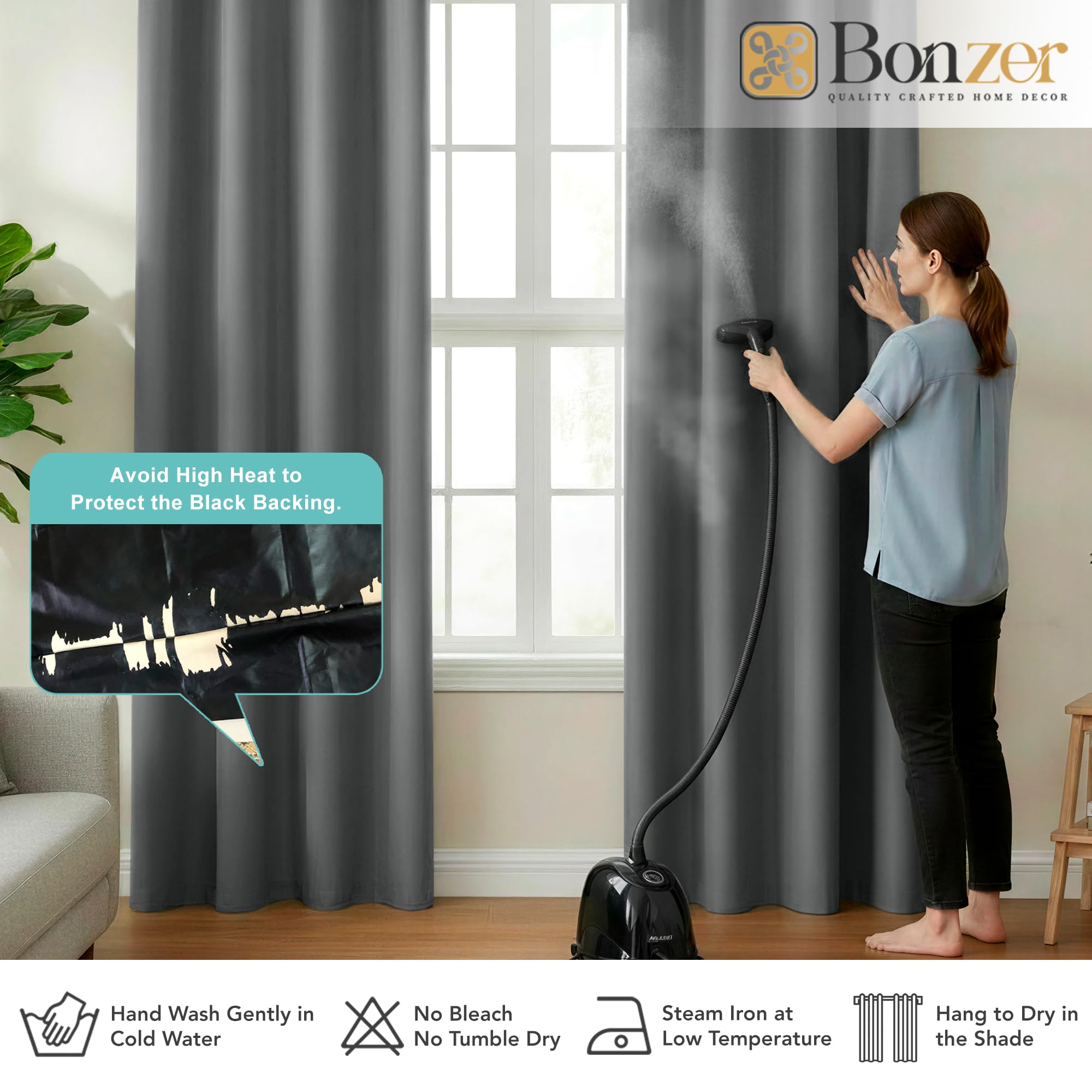 BONZER lightweight single-layer curtains are easy to handle