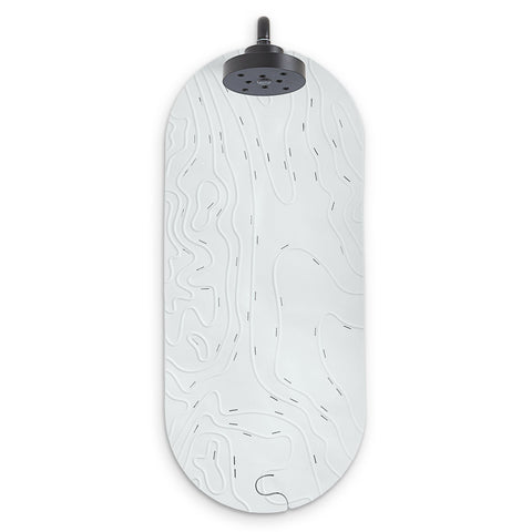 Boon Grifle bath mat with hanging hook for quick drying after bath.