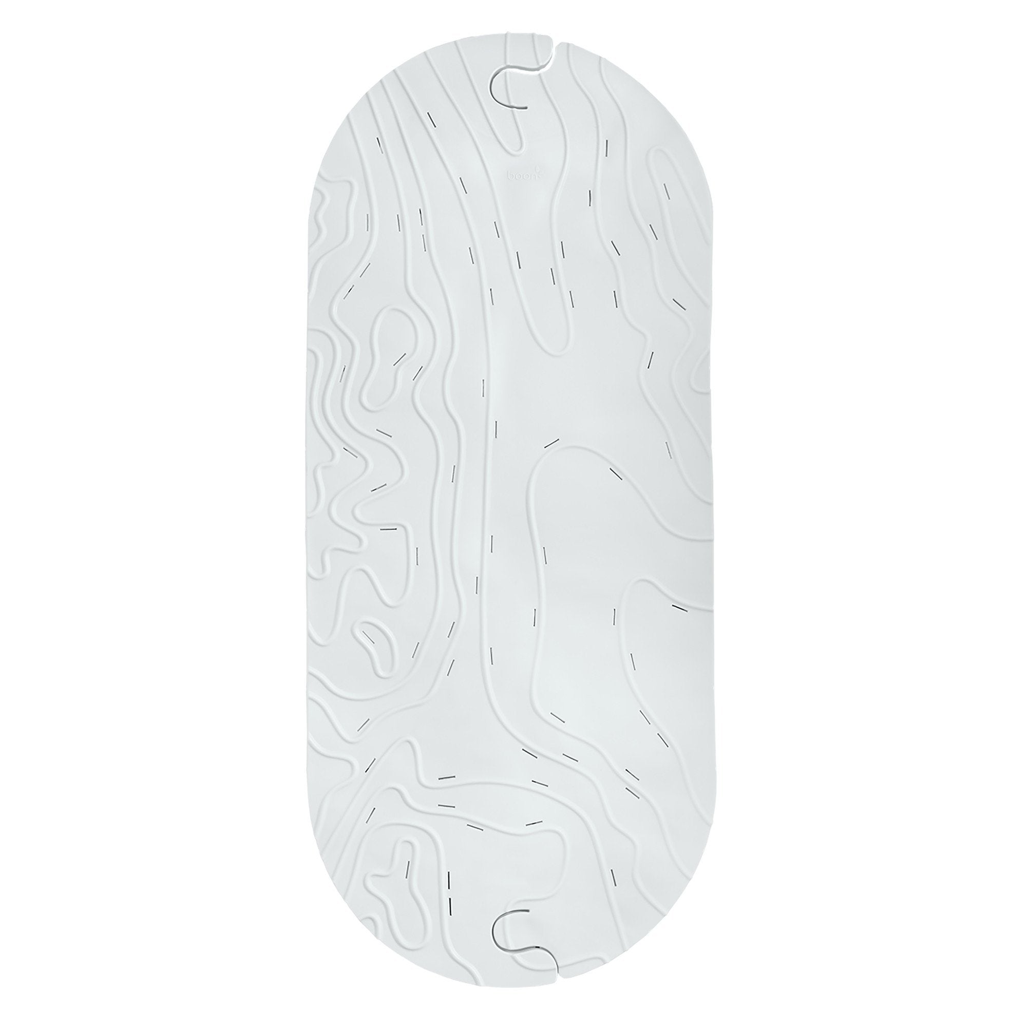 Boon Grifle textured non-slip bath mat on smooth tub for baby safety.