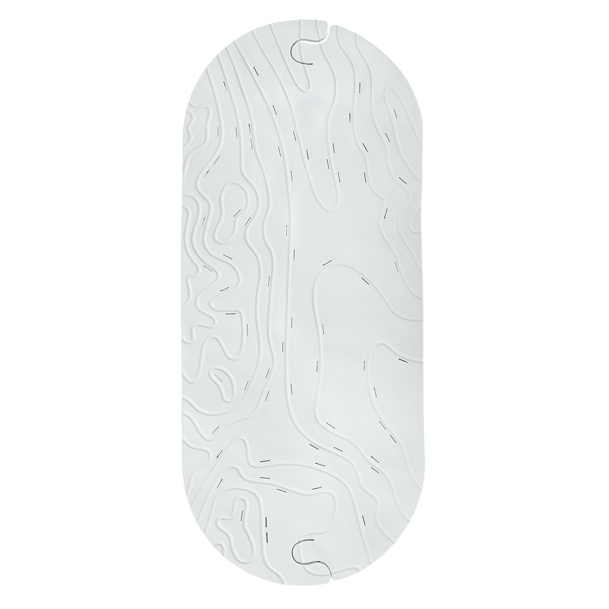 Boon Grifle textured non-slip bath mat on smooth tub for baby safety.