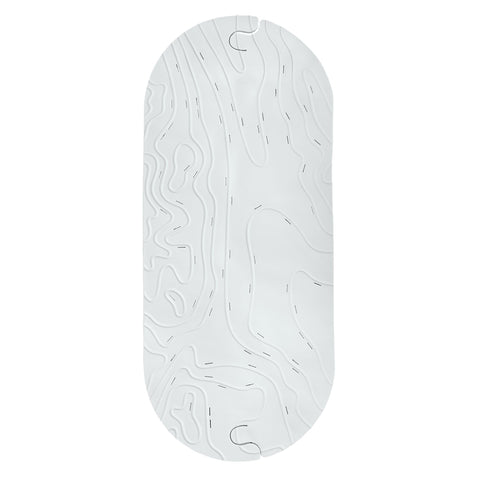 Boon Grifle textured non-slip bath mat on smooth tub for baby safety.