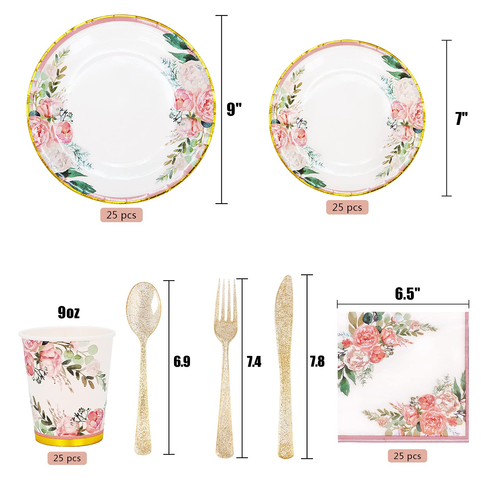 Boosolo floral party spoons perfect for quick meals and desserts.