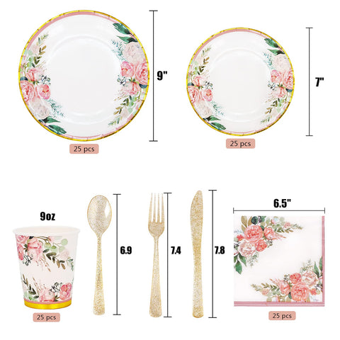 Boosolo floral party spoons perfect for quick meals and desserts.