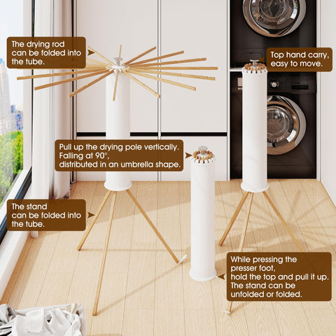 BOQORAD adjustable arms offer flexible drying configurations for varying laundry loads