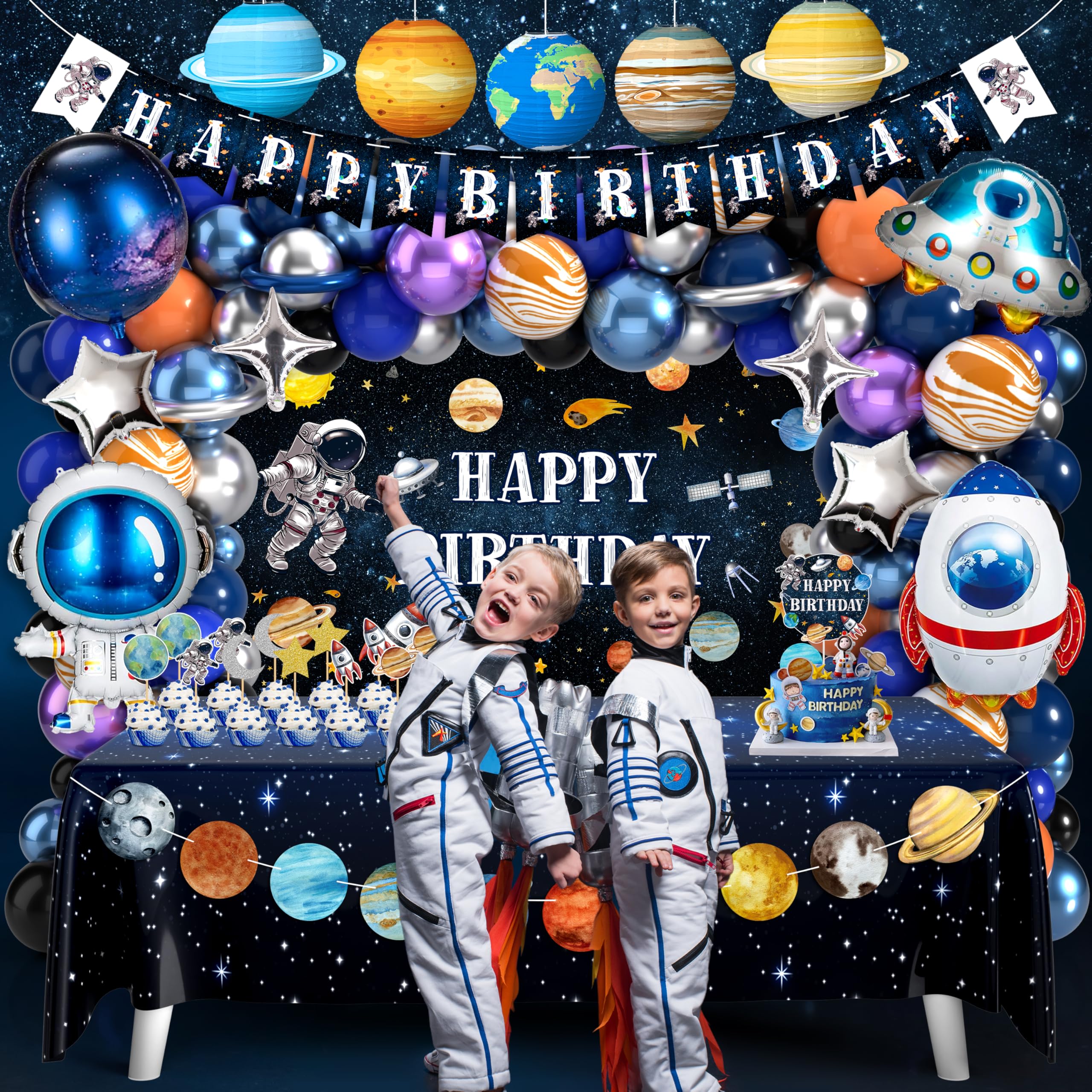 BORAMDO cupcake toppers complete space-themed treats for small guests