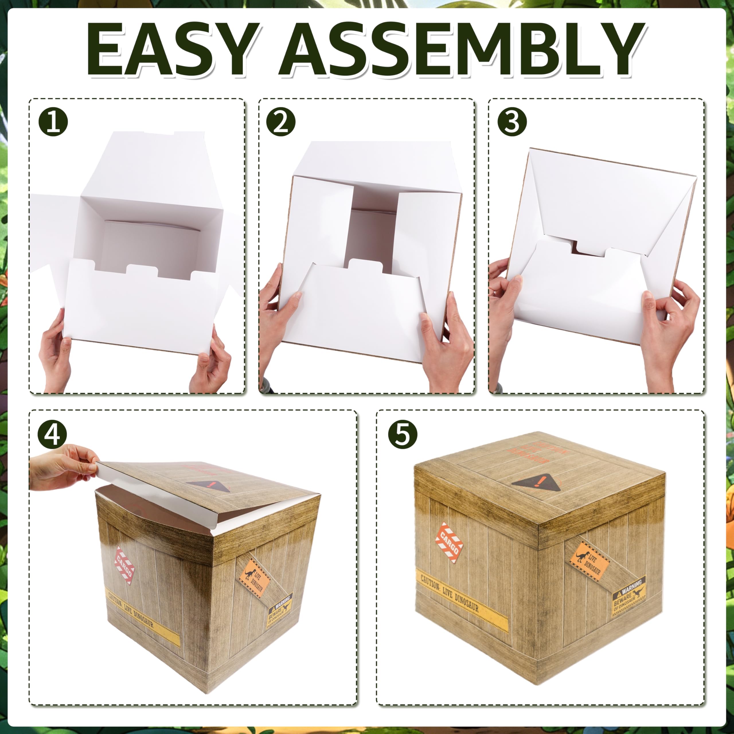 BORAMDO dinosaur paper signs guide party zones and decor ideas.