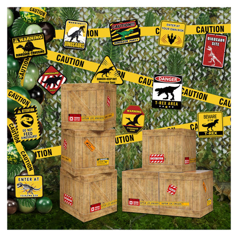 BORAMDO dinosaur party boxes assembly enhances quick, reusable decor.