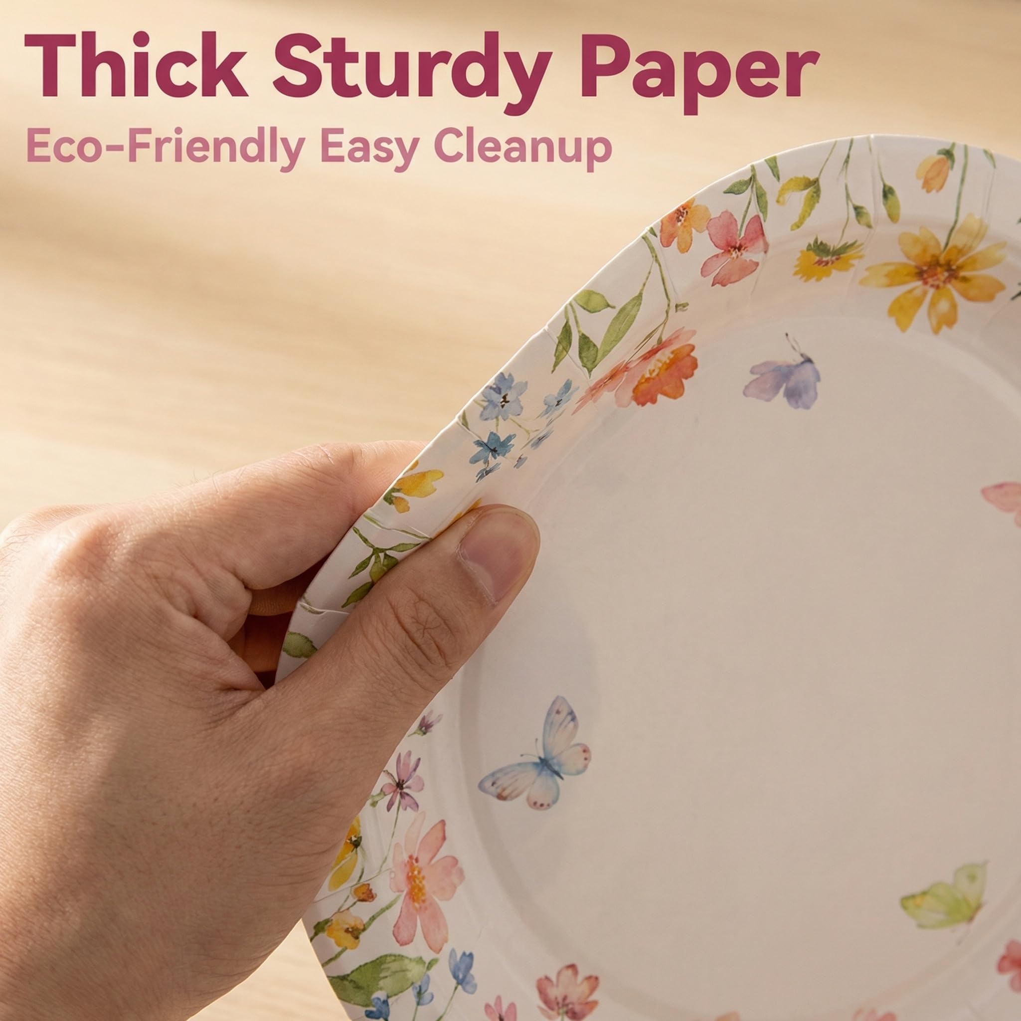 BORAMDO Wildflower napkins coordinate the table and handle spills