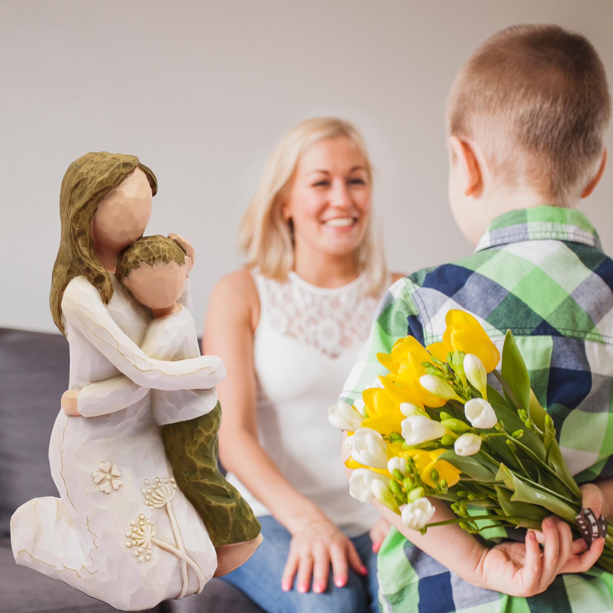 BORLESTA 4-inch resin figurine, mother gift, memorable keepsake from son