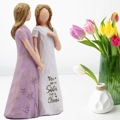 BORLESTA cream dress hand-painted figure, a warm sister gift that brightens shelves.