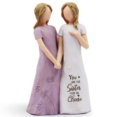 BORLESTA purple dress hand-painted figure, a charming friend keepsake and home decor accent.