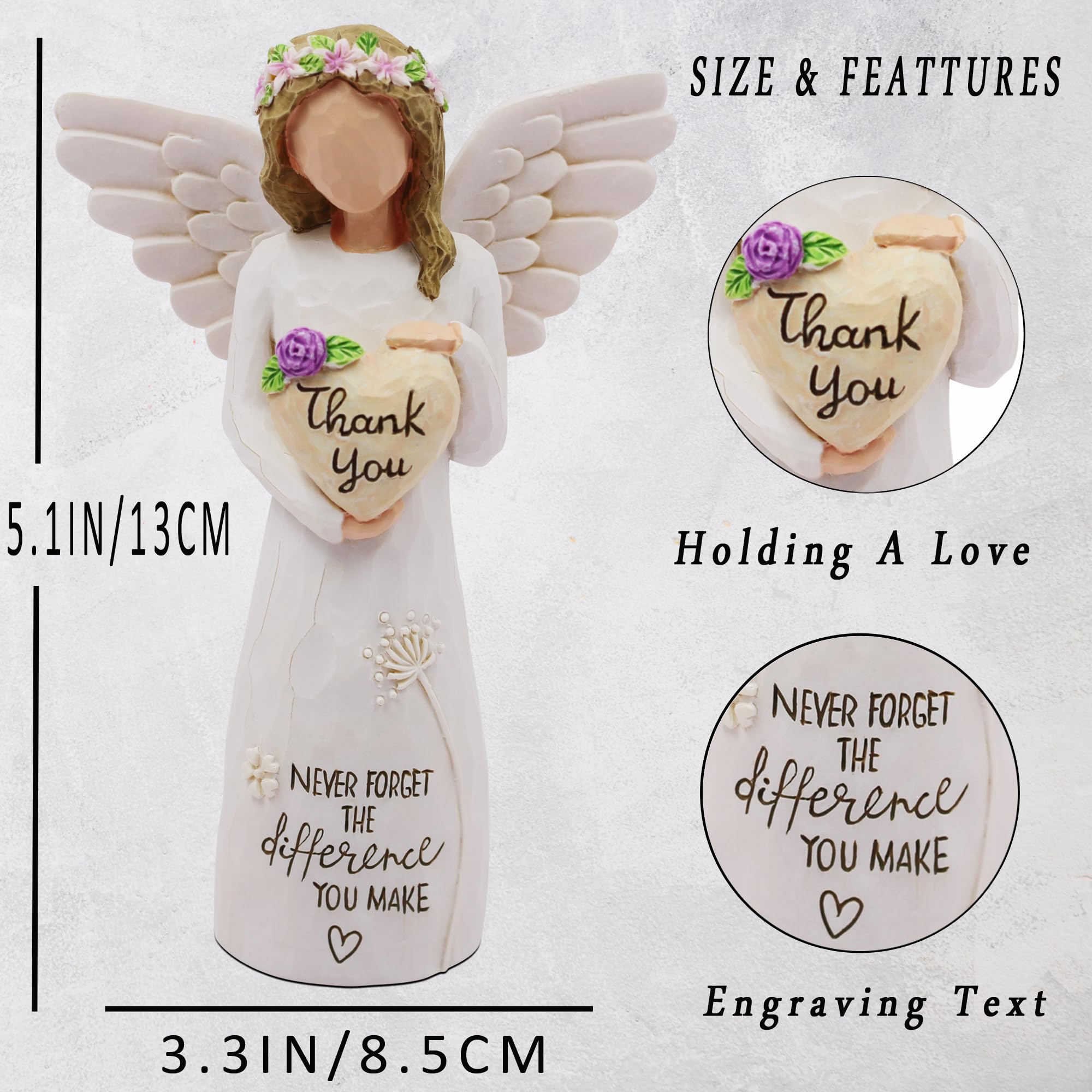 Borlesta natural resin angel figure with durable, elegant decor appeal.