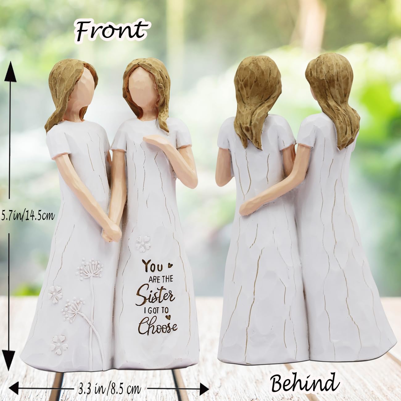 BORLESTA sister gift figurine with engraved dress for a meaningful birthday