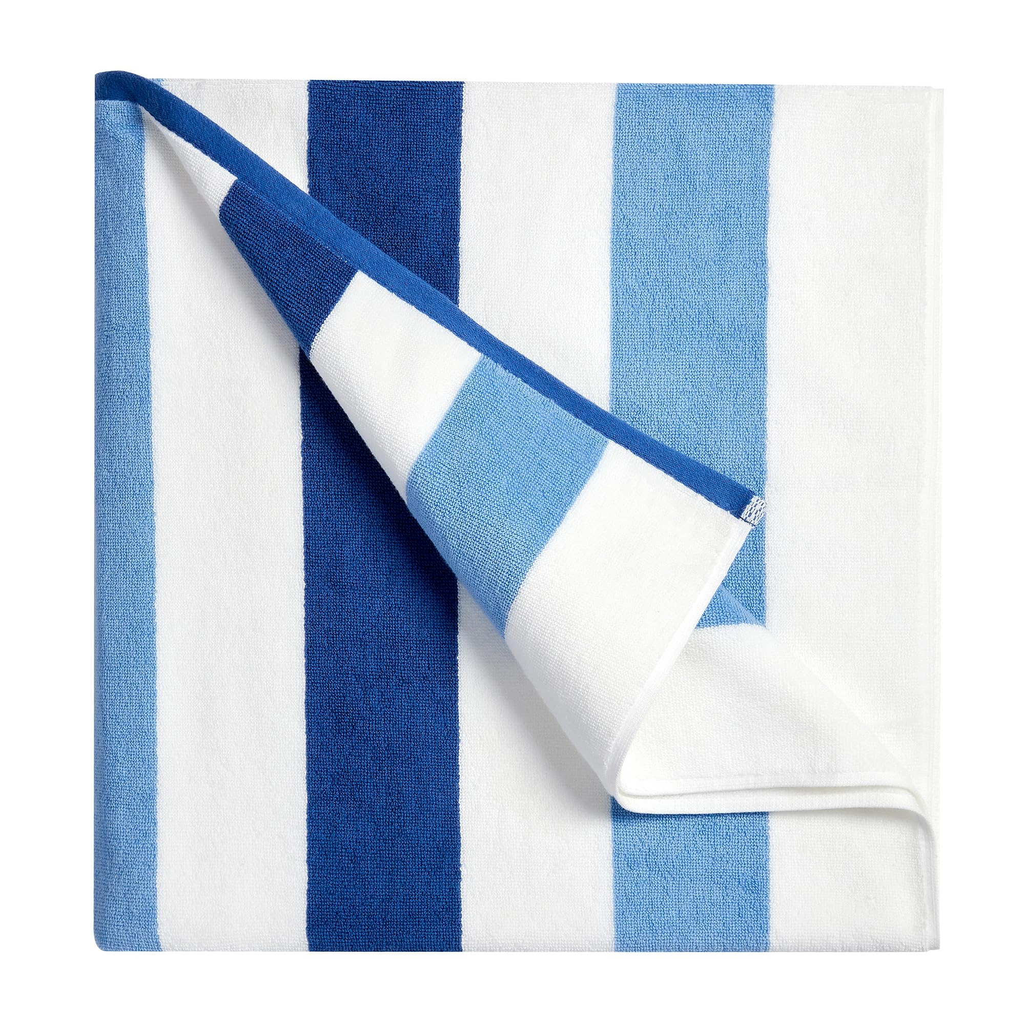 Bornbay cotton oversized beach towel 40x70 laid flat for generous beach or pool coverage.