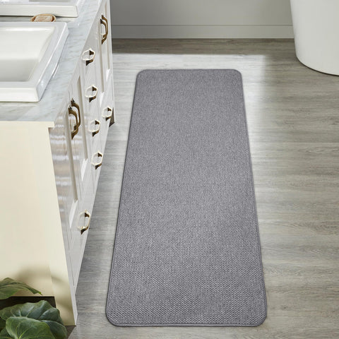 Bosap bath mat grey color blends with modern bathrooms.
