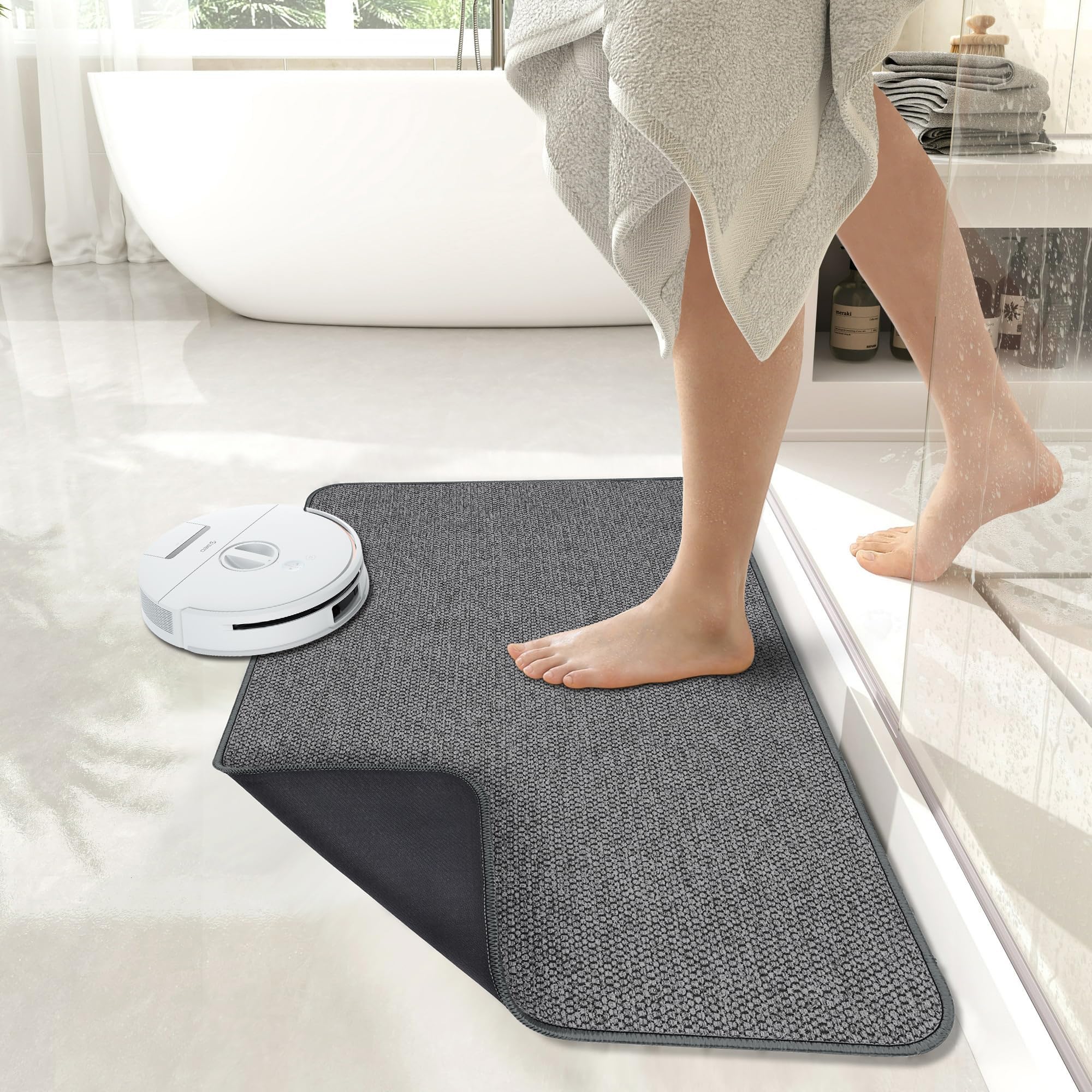 Bosap versatile bath mat used in kitchen or entryway for safety and style