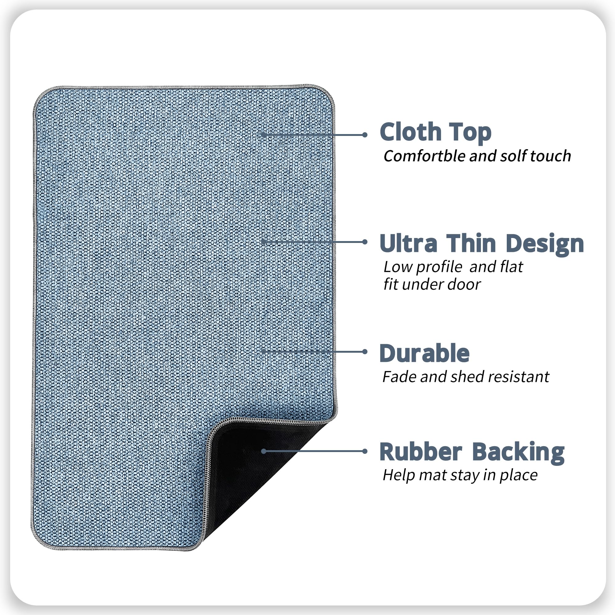 Bosap bath mat terry cloth surface for quick-dry feet after showers
