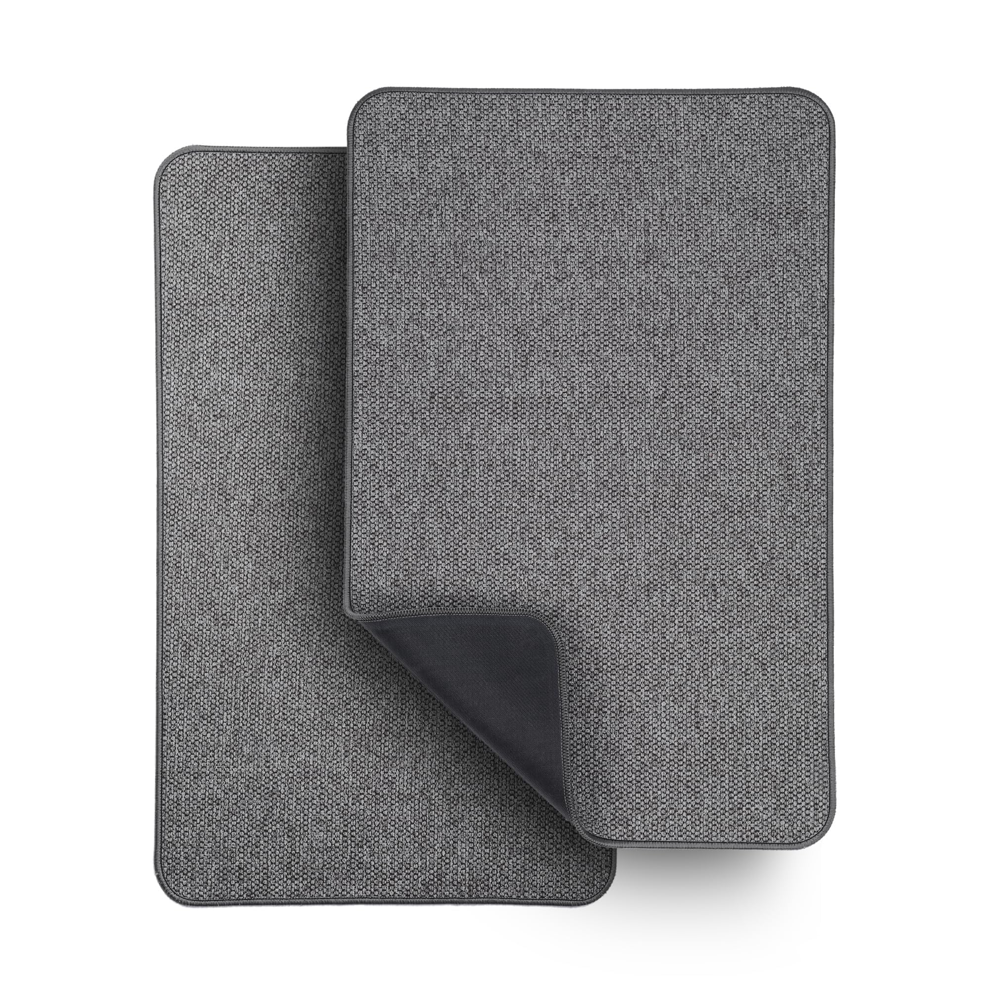 Bosap bath mat ultra-thin with rubber backing fits under doors for smooth closing.