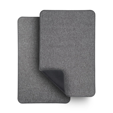 Bosap bath mat ultra-thin with rubber backing fits under doors for smooth closing.
