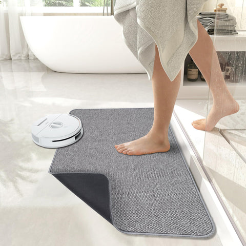 Bosap grey 17x35 bath mat complements decor and moisture absorption