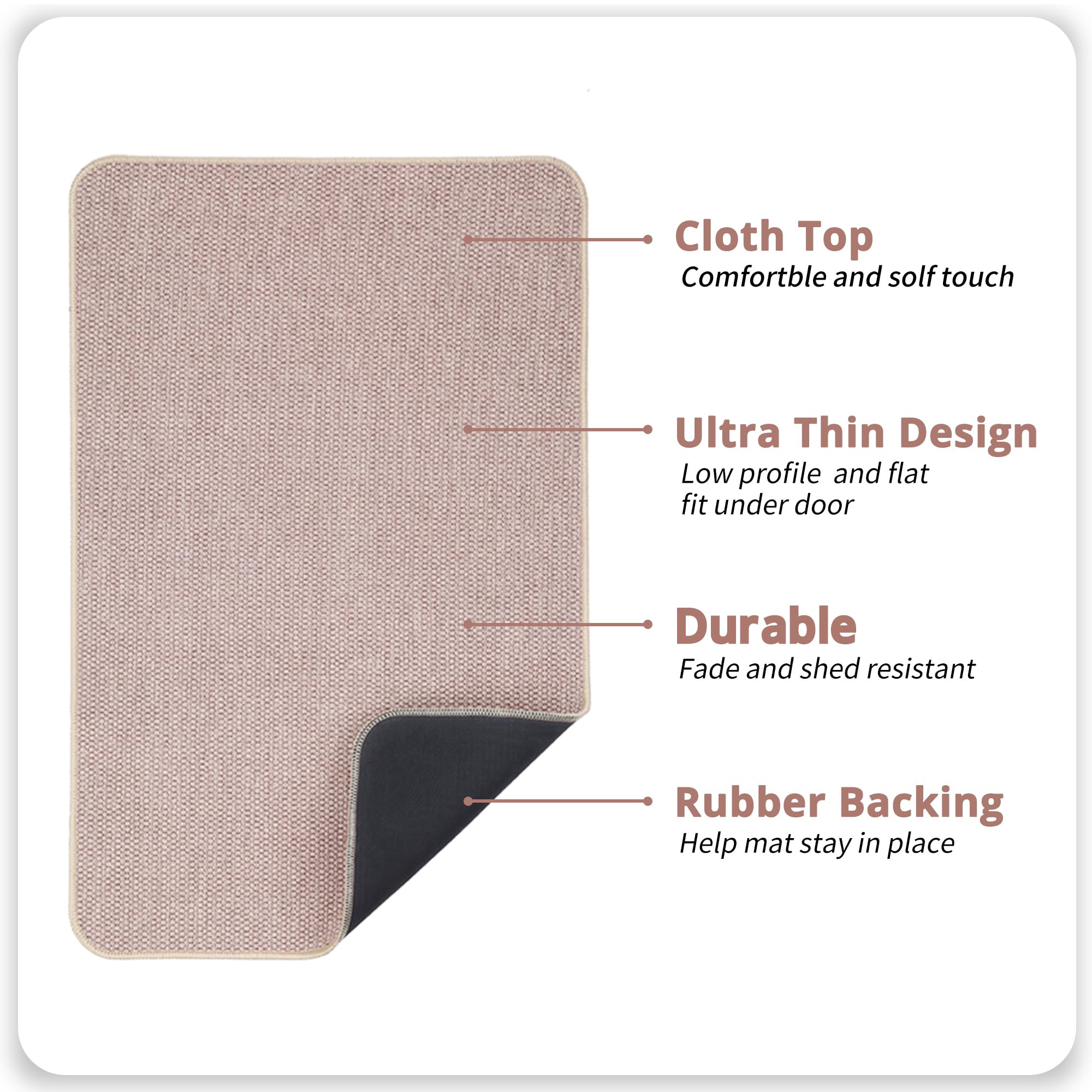 Bosap non-slip bath mat with rubber backing stays secure on wet floors