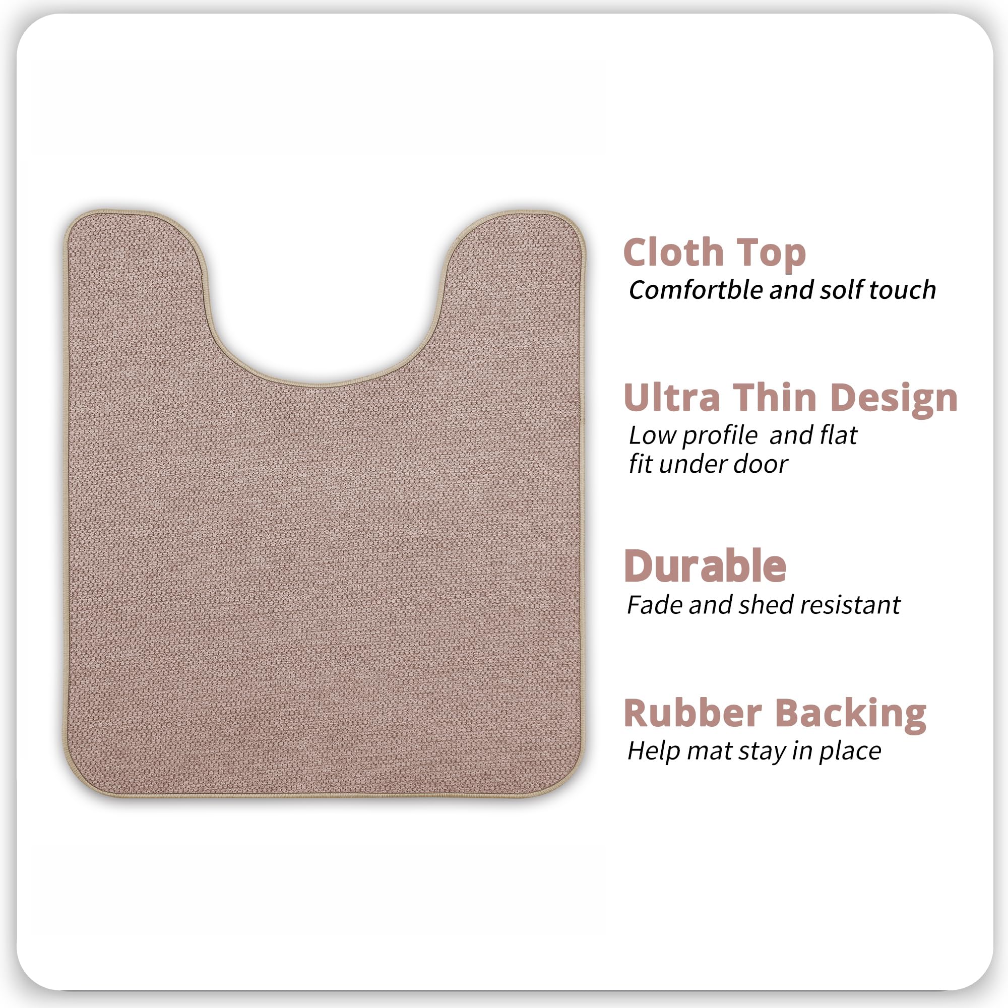 Bosap toilet mat with non-slip rubber backing prevents slipping on wet floors