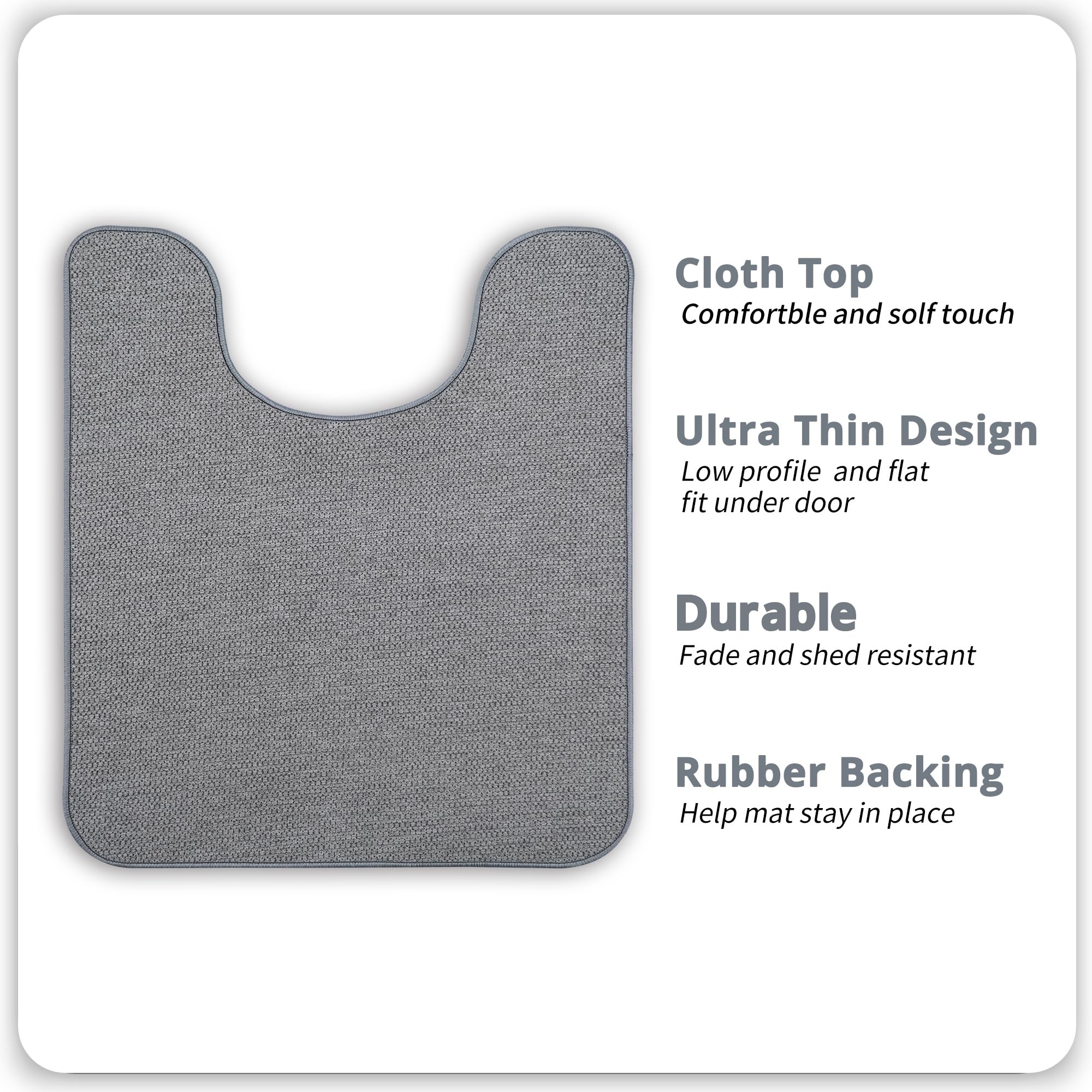 Bosap rug with non-slip backing stays put on wet bathroom floors.