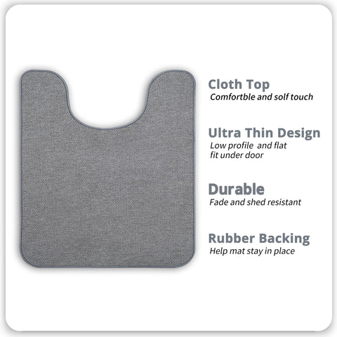 Bosap rug with non-slip backing stays put on wet bathroom floors.