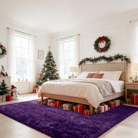 Boshengya fluffy rug in a living room setting adds cloud-soft comfort underfoot.