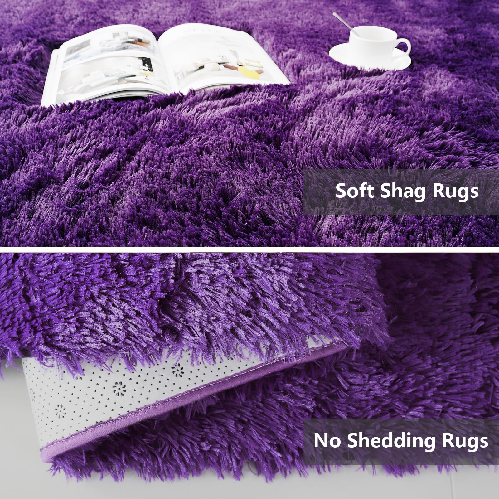 Boshengya modern purple rug complements minimalist decor beautifully.