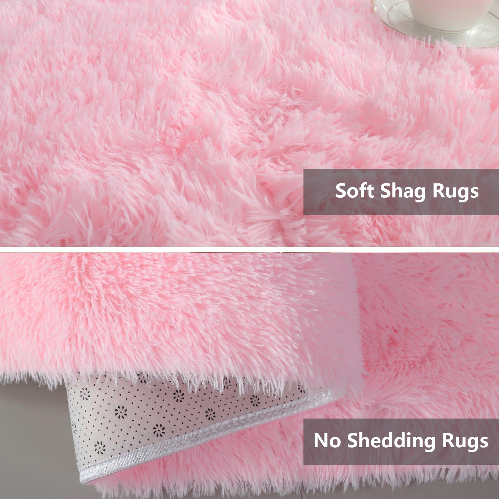 Boshengya pink shag rug in a modern living room for warm decor