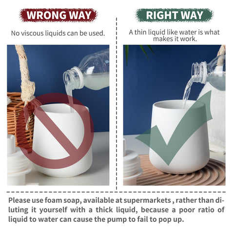BosilunLife ceramic dispenser sits on bathroom countertop for steady, mess-free use.