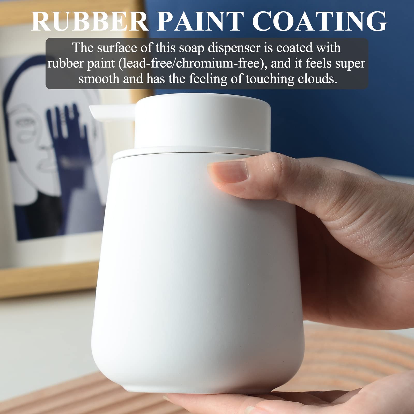 BosilunLife white ceramic hand soap dispenser adds durability and style.