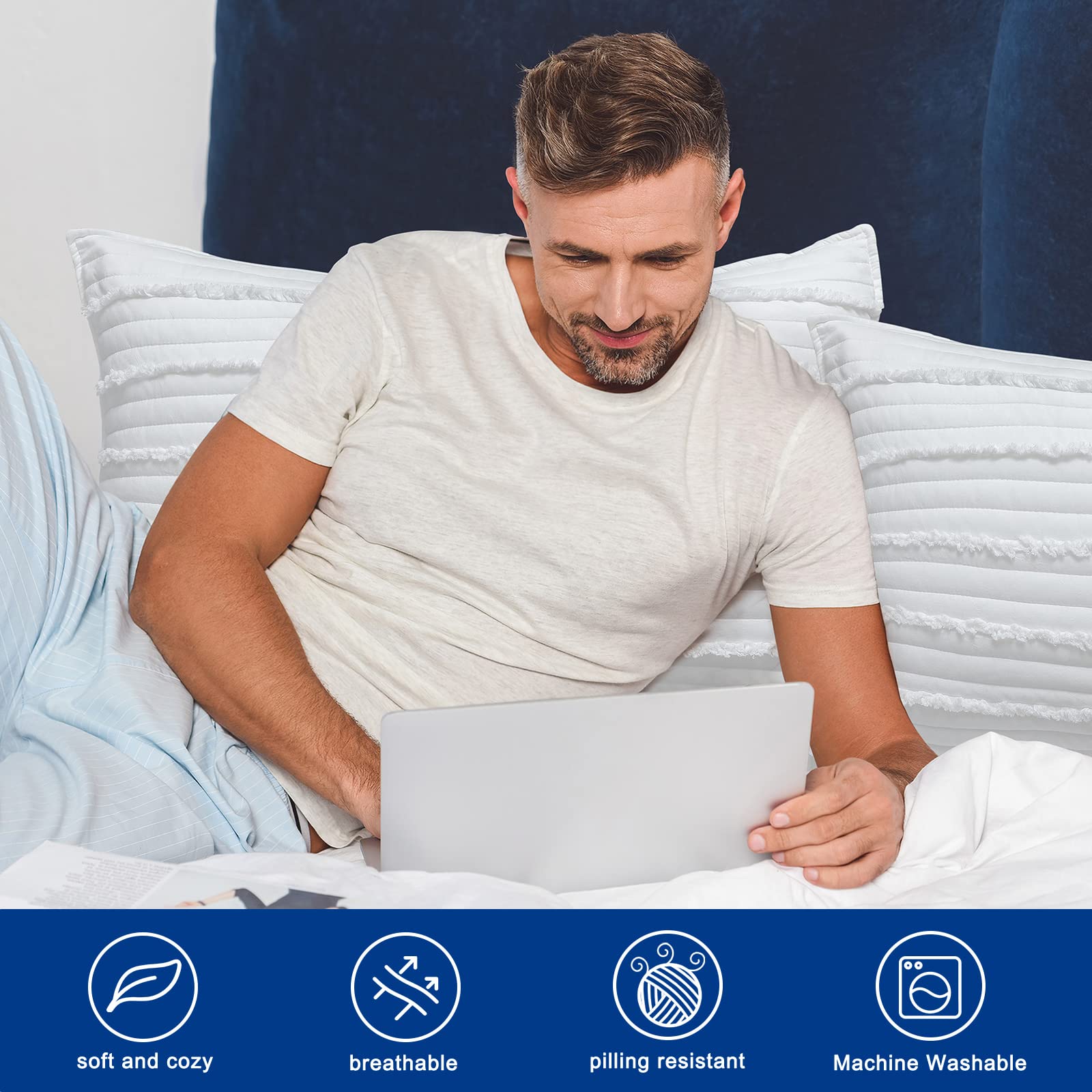 White colorway complements a wide range of bedroom decor styles.