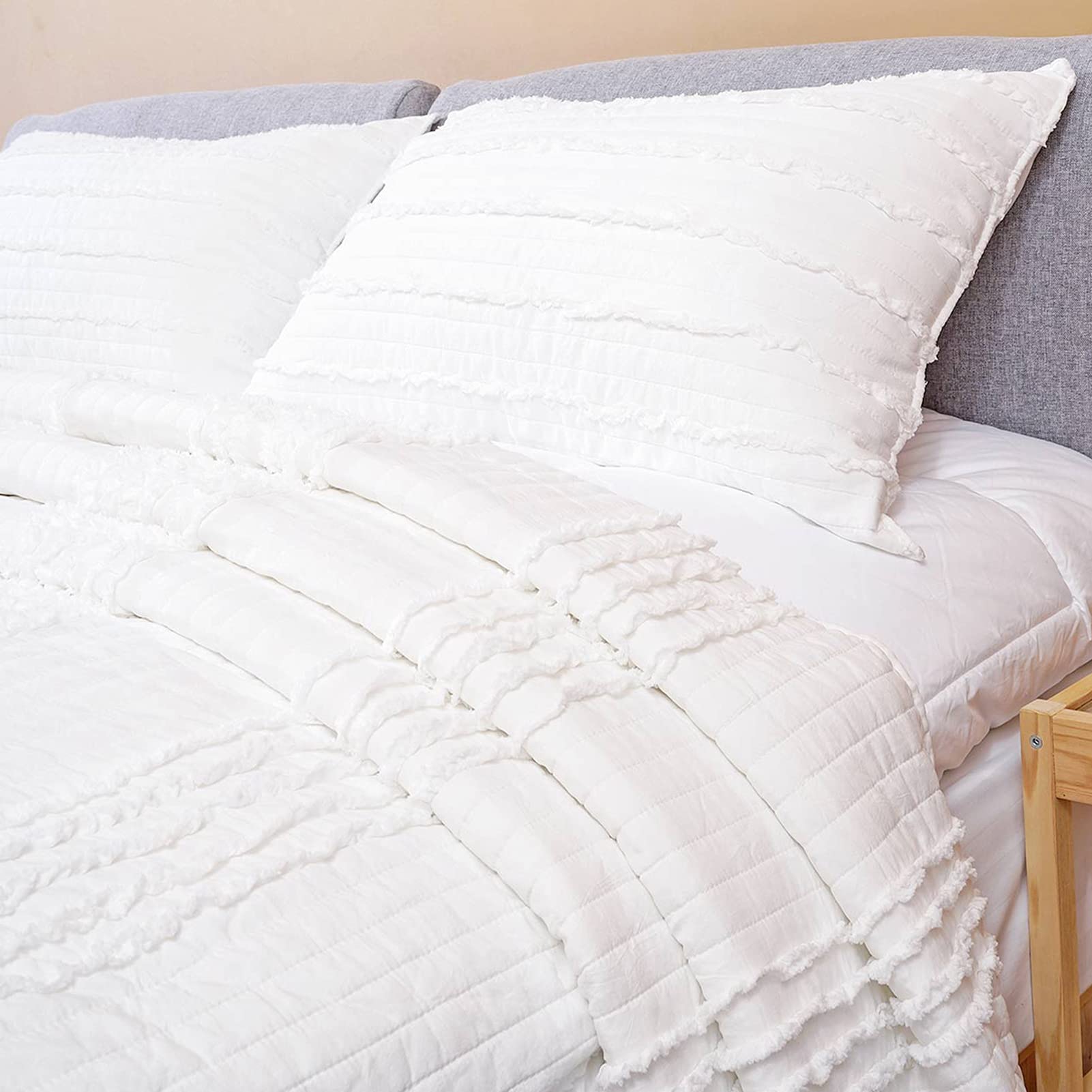 Envelope closure keeps pillows neatly tucked inside for a clean look.