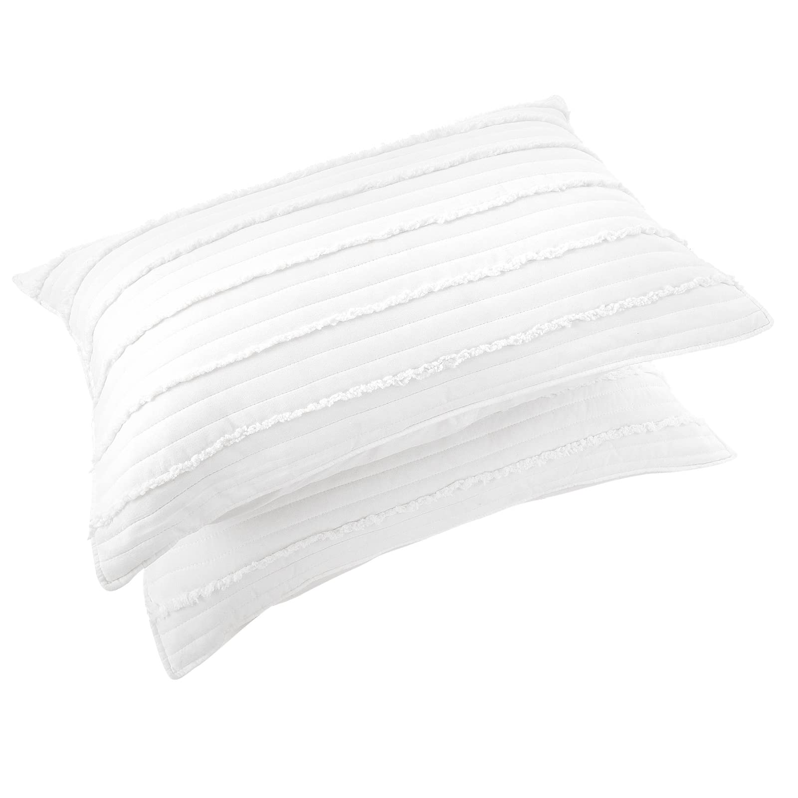 King-size shams measure 20 by 36 inches with secure closure.