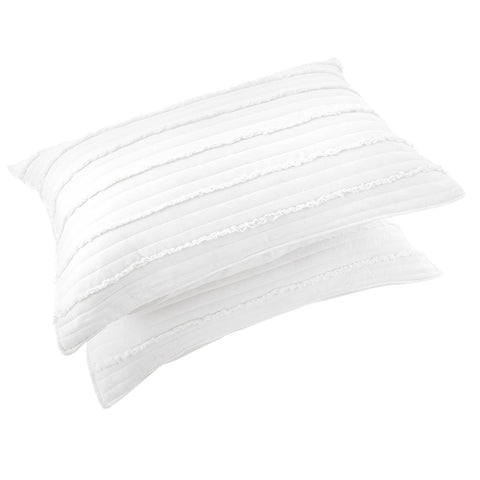 King-size shams measure 20 by 36 inches with secure closure.