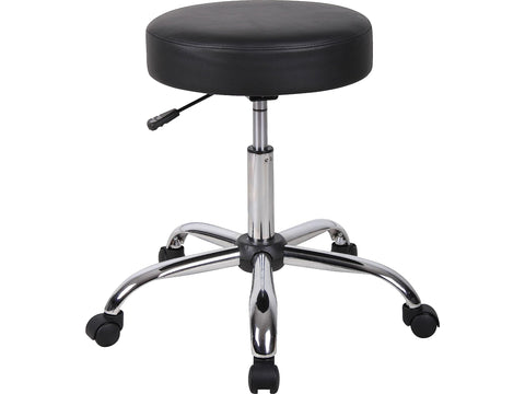 Boss Office Products antimicrobial vinyl stool with black seat for easy cleaning.