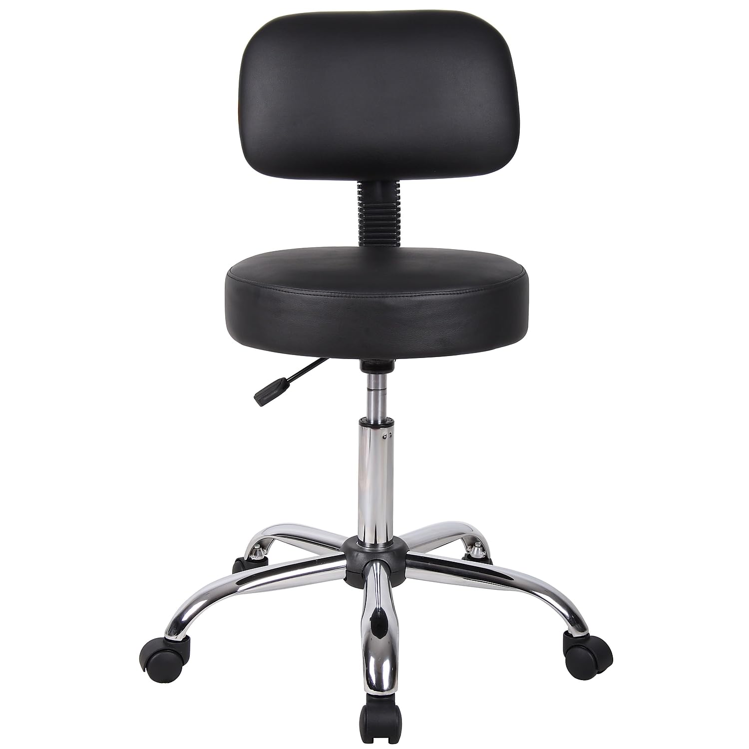 360-degree swivel on the Boss B245-BK Be Well stool facilitates easy access around workstations.