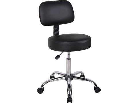 Boss Office Products B245-BK Be Well stool back cushion supports posture during treatments.