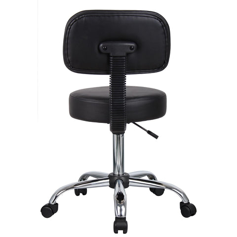 Antimicrobial vinyl upholstery on the Boss B245-BK Be Well stool is easy to clean.